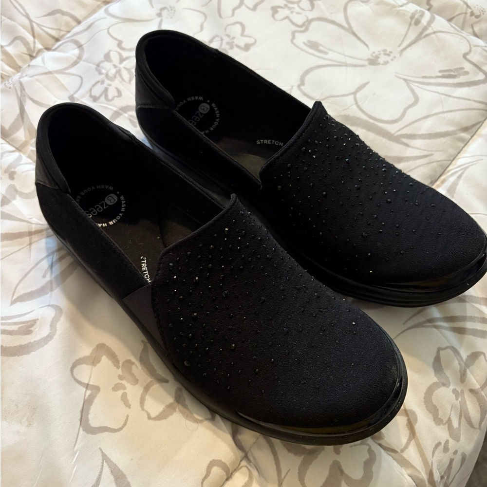 Bzees Black Women's Flats with Studded Detail